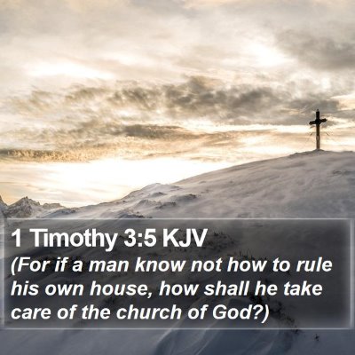 1 Timothy 3:5 KJV Bible Verse Image