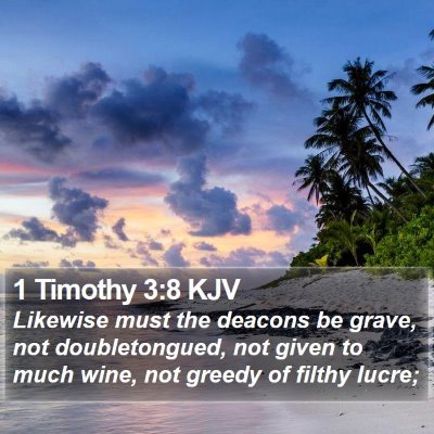 1 Timothy 3:8 KJV Bible Verse Image