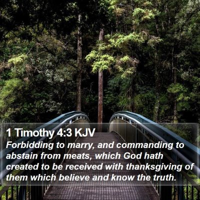 1 Timothy 4:3 KJV Bible Verse Image