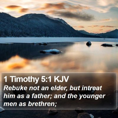 1 Timothy 5:1 KJV Bible Verse Image