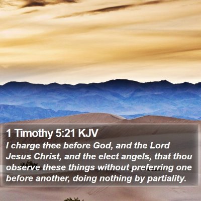 1 Timothy 5:21 KJV Bible Verse Image