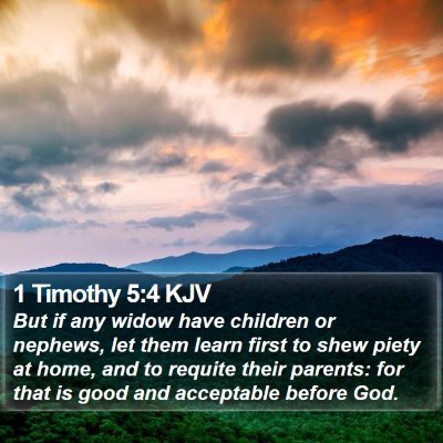 1 Timothy 5:4 KJV Bible Verse Image
