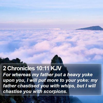 2 Chronicles 10:11 KJV Bible Verse Image