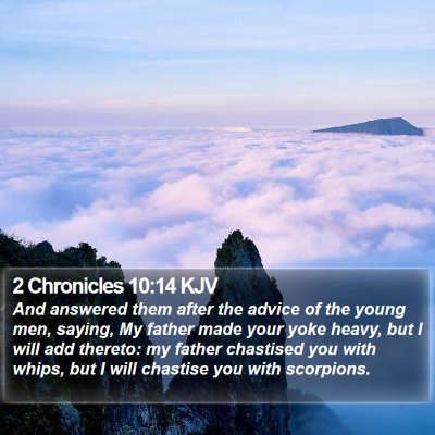 2 Chronicles 10:14 KJV Bible Verse Image