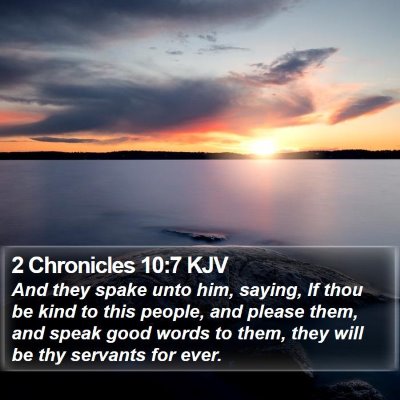 2 Chronicles 10:7 KJV Bible Verse Image