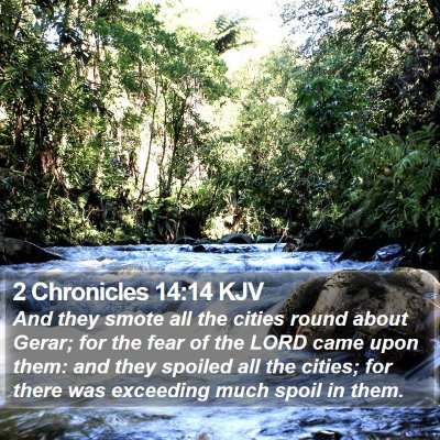 2 Chronicles 14:14 KJV Bible Verse Image