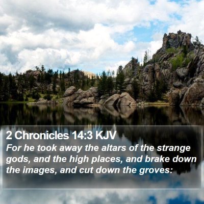 2 Chronicles 14:3 KJV Bible Verse Image