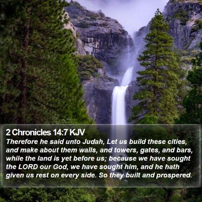 2 Chronicles 14:7 KJV Bible Verse Image