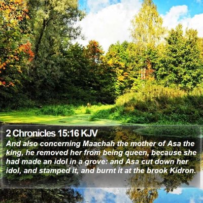2 Chronicles 15:16 KJV Bible Verse Image
