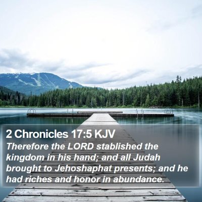 2 Chronicles 17:5 KJV Bible Verse Image