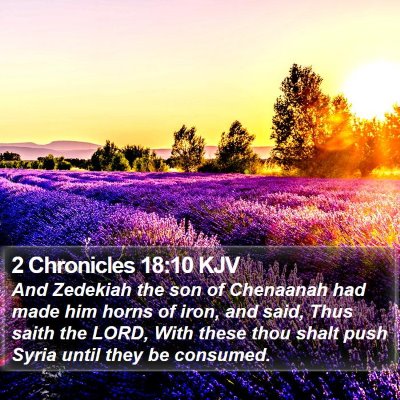 2 Chronicles 18:10 KJV Bible Verse Image