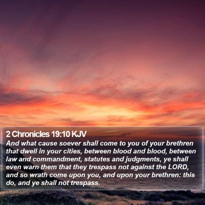 2 Chronicles 19:10 KJV Bible Verse Image