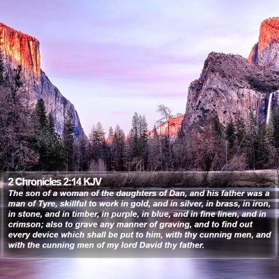 2 Chronicles 2:14 KJV Bible Verse Image