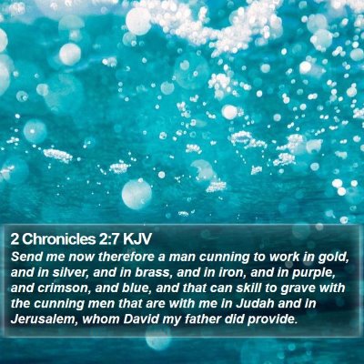 2 Chronicles 2:7 KJV Bible Verse Image