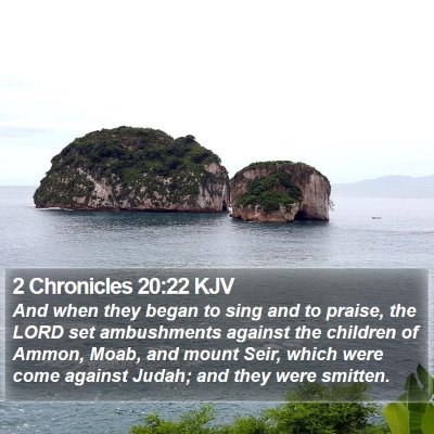 2 Chronicles 20:22 KJV Bible Verse Image