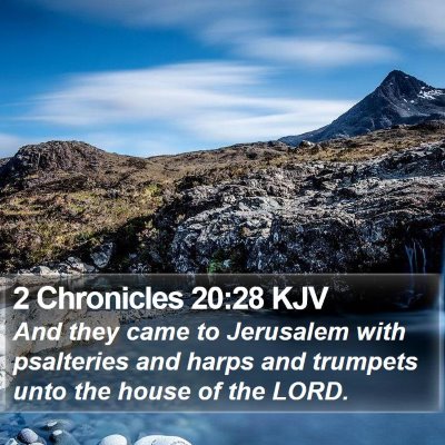 2 Chronicles 20:28 KJV Bible Verse Image