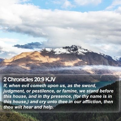 2 Chronicles 20:9 KJV Bible Verse Image
