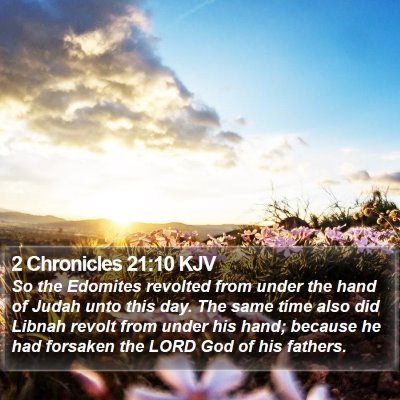 2 Chronicles 21:10 KJV Bible Verse Image