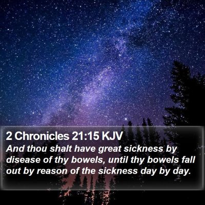 2 Chronicles 21:15 KJV Bible Verse Image