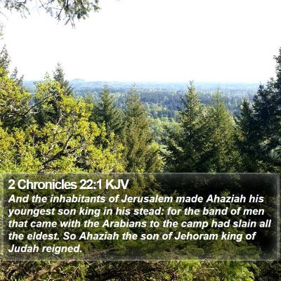 2 Chronicles 22:1 KJV Bible Verse Image