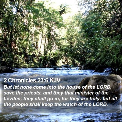 2 Chronicles 23:6 KJV Bible Verse Image