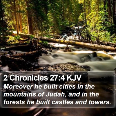 2 Chronicles 27:4 KJV Bible Verse Image