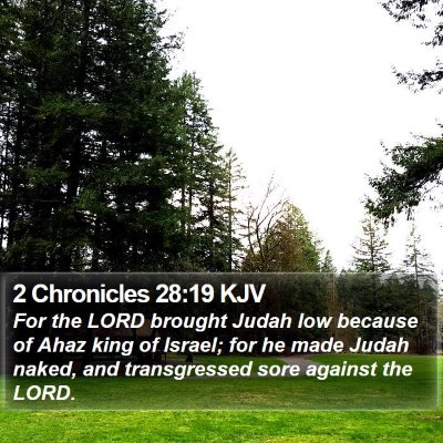 2 Chronicles 28:19 KJV Bible Verse Image