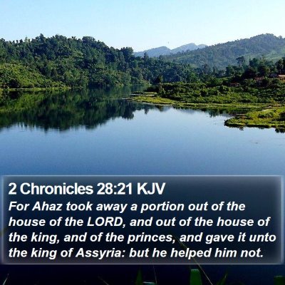 2 Chronicles 28:21 KJV Bible Verse Image