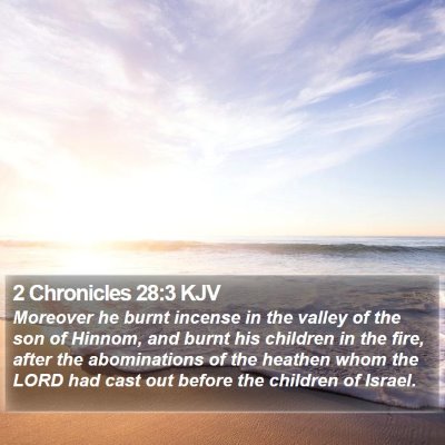 2 Chronicles 28:3 KJV Bible Verse Image