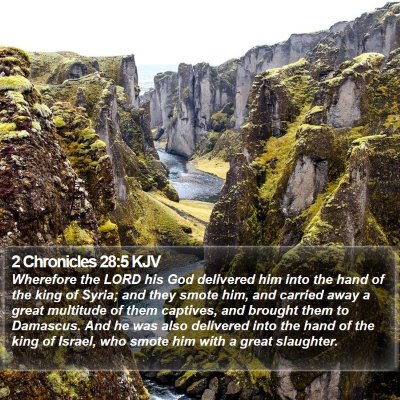 2 Chronicles 28:5 KJV Bible Verse Image
