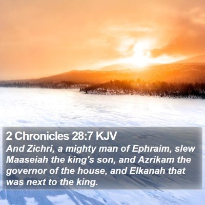 2 Chronicles 28:7 KJV Bible Verse Image