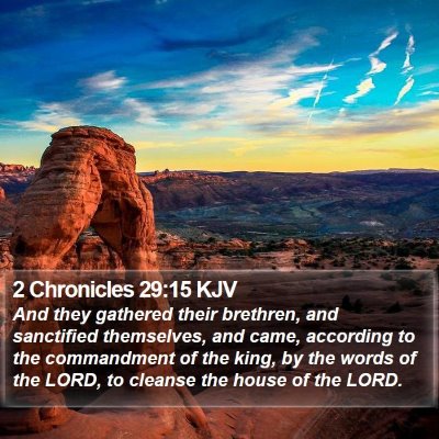 2 Chronicles 29:15 KJV Bible Verse Image