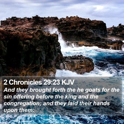 2 Chronicles 29:23 KJV Bible Verse Image