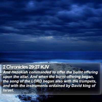 2 Chronicles 29:27 KJV Bible Verse Image
