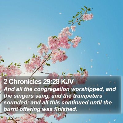 2 Chronicles 29:28 KJV Bible Verse Image