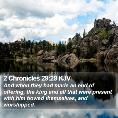 2 Chronicles 29:29 KJV Bible Verse Image