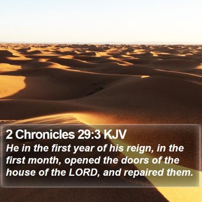 2 Chronicles 29:3 KJV Bible Verse Image