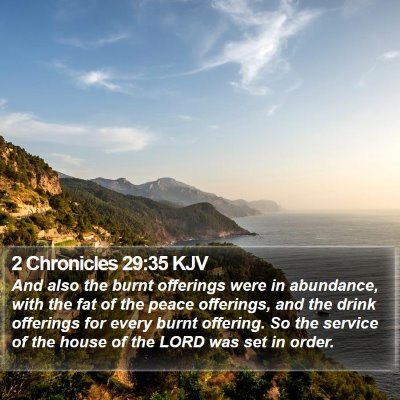2 Chronicles 29:35 KJV Bible Verse Image