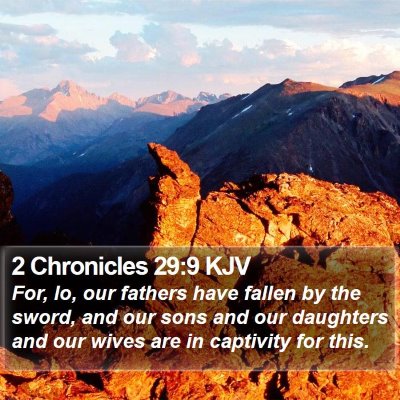 2 Chronicles 29:9 KJV Bible Verse Image