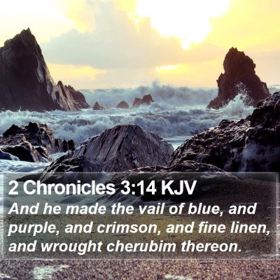 2 Chronicles 3:14 KJV Bible Verse Image