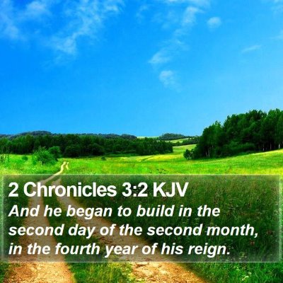 2 Chronicles 3:2 KJV Bible Verse Image