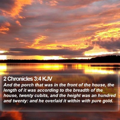2 Chronicles 3:4 KJV Bible Verse Image