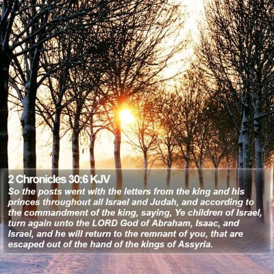 2 Chronicles 30:6 KJV Bible Verse Image