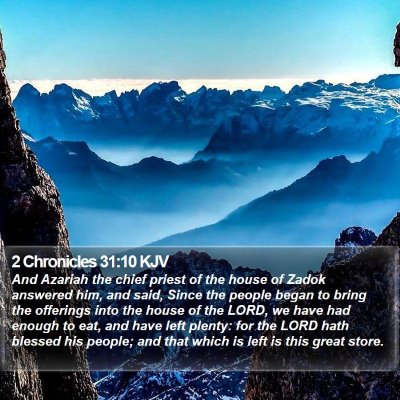 2 Chronicles 31:10 KJV Bible Verse Image