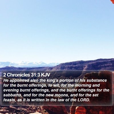 2 Chronicles 31:3 KJV Bible Verse Image