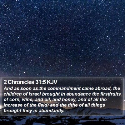 2 Chronicles 31:5 KJV Bible Verse Image