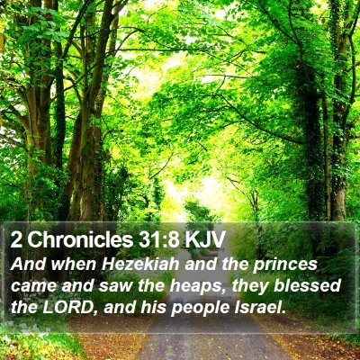 2 Chronicles 31:8 KJV Bible Verse Image