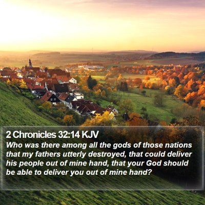 2 Chronicles 32:14 KJV Bible Verse Image