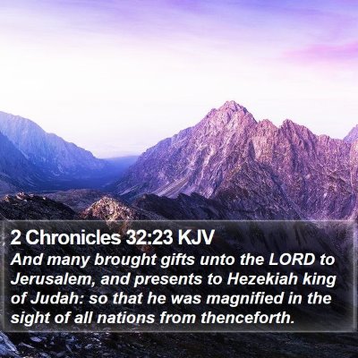 2 Chronicles 32:23 KJV Bible Verse Image