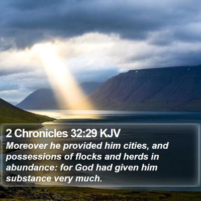 2 Chronicles 32:29 KJV Bible Verse Image
